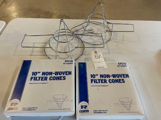 10" non-woven filter fryer cones with hardware