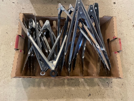 Various stainless steel tongs