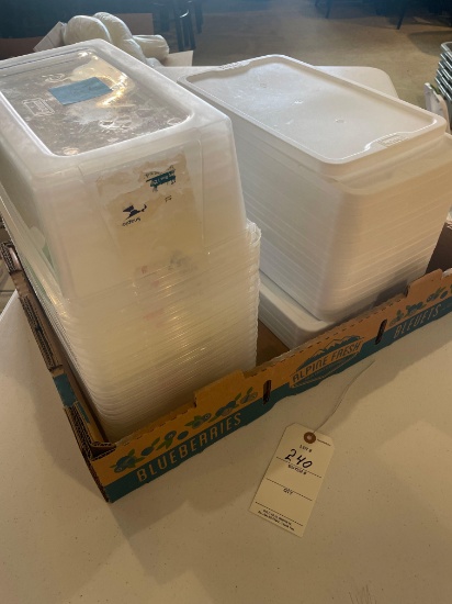 (22) 8" x 13.5" x 4" plastic containers with lids No Shipping available