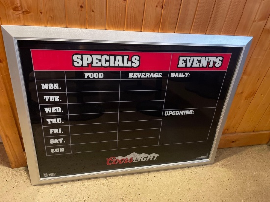 3 ' x 4' Coors light advertising special events board. No shipping available
