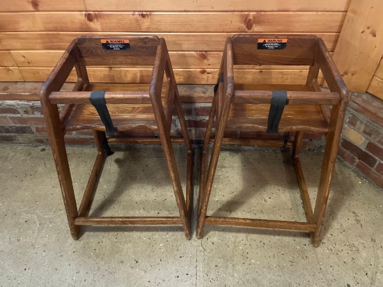 (2) wood child's booster chairs.... No shipping available