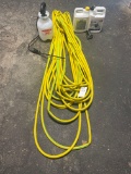 Garden hose, 1 gallon sprayer, and 2 partial containers of lawn weed killer No shipping available