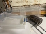 (2) Standard Size Deep Fat Fryer Baskets (2) plastic tubs
