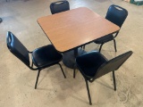 36'' x 36'' Metal center pedestal laminate top table -30'' high. No shipping available