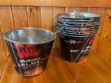 12 Budweiser metal ice buckets