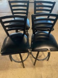 (4) Swivel Top Bar Stools, minor damage on seat covers No Shipping Available