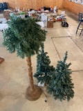 (2) 4' Christmas trees,... (1) 6' Palm Tree No shipping available