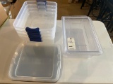 (5) hard plastic Rubber Made lidded containers 10