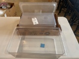 (3) Hard Plastic Salad containers 11.5
