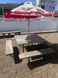 52'' x 52''... picnic table w/umbrella No shipping available