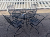 48'' Round metal patio table and 4 chairs No shipping available