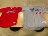 Chicago Cubs... #29 size 48, baseball jersey advertising on back McGriff and Cardinals