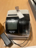 AMANO...Model PIX-75 time card machine with extra time cards
