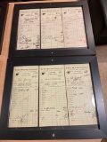 (2) Picture frames of EVEN Motor Company invoices dated 1951 to local clients No Shipping Available