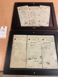 (2) Picture frames of EVEN Motor Company invoices dated 1951 to local clients No Shipping Available