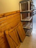 3' x 6' plastic shelving, (2) swinging doors with hardware, 20.5