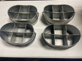 (4) metal table condiment containers