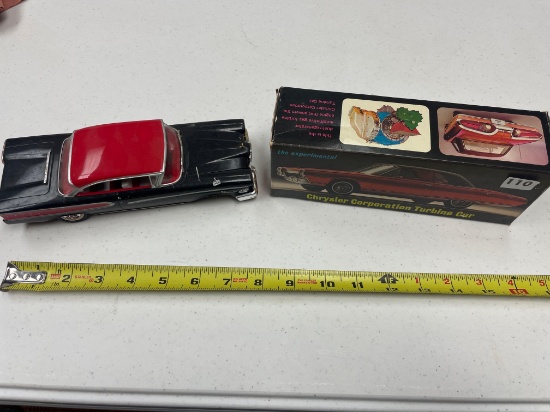 1- plastic Edsel model missing front tires 1-... Chrysler Corp. Turbine Car, 1/25 scale, in original