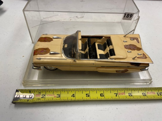 1959 Impala Lowrider plastic model, in cracked display case