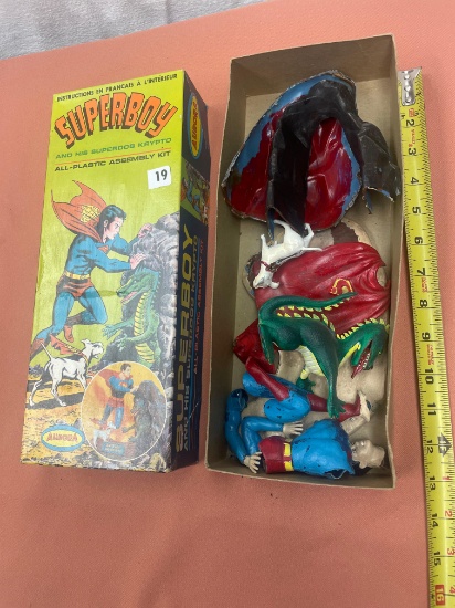 Aurora Superboy and his Superdog Krypto plastic assembly kit, broken in original box