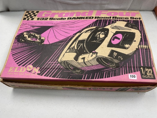 Grand Four 1/32 Scale Banked Road Race Set, Eldon Toys, original box