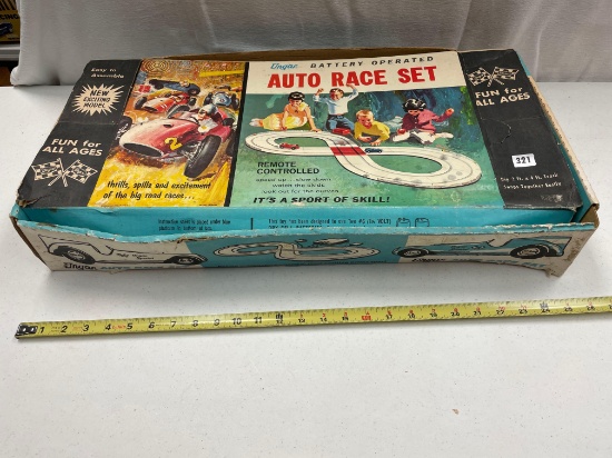 Ungar Battery Operated Auto Racing Set, in original box with instruction manual.