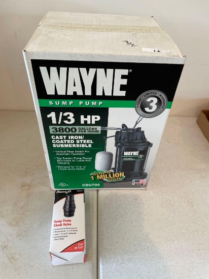 New Wayne sump pump.