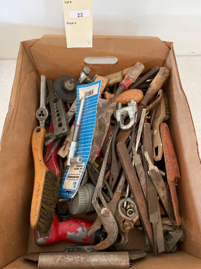Assortment of hand tools.