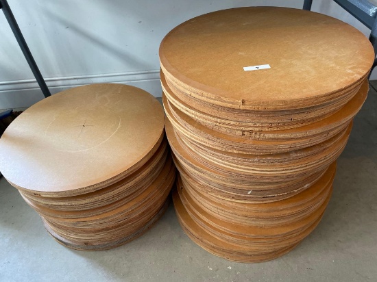 Round wooden tops, 15.5''