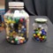 2 jars of assorted marbles