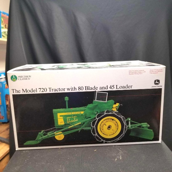 1/16 Scale Presicion Classic 720 JD Tractor with 80 blade and 45 loader-NIB
