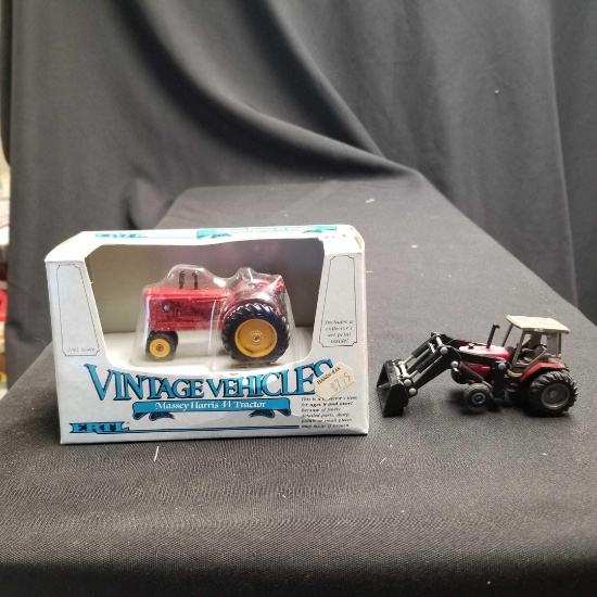 1/43 Scale Ertl Massy Harris 44 & 1/64 Scale Massey Fergusson Tractors