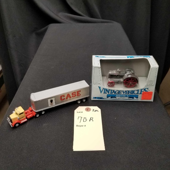 1/43 Scale Ertl Case L Tractor-NIB, small scale Case Semi Tractor Trailer