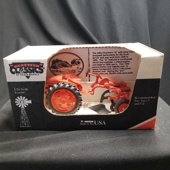 1/16 Scale Country Classics Scale Models Allis Chalmers G Tractor with plow-NIB