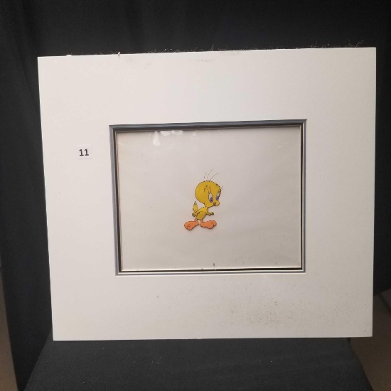 Warner Bros....Original Hand-Inked Production Animation Cel, Tweety from the 1950's, matted