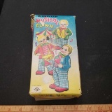 Japanese Tin Wind up Musical Clown in Box