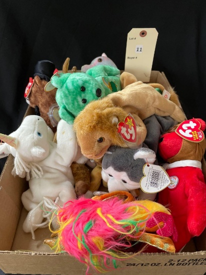 12 ct.assorted Ty ...Beanie Babies.
