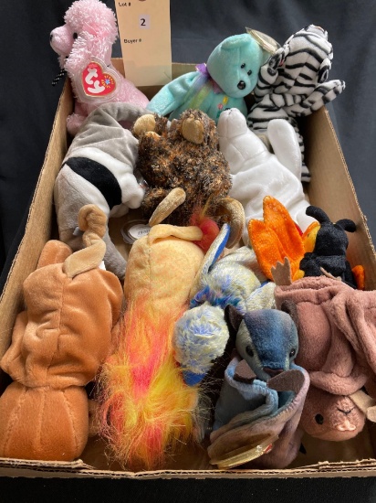 12 ct.assorted Ty ...Beanie Babies.