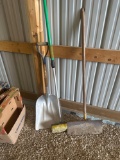 ALUMINUM GRAIN SHOVEL, BRUSH, SNOW SCRAPER