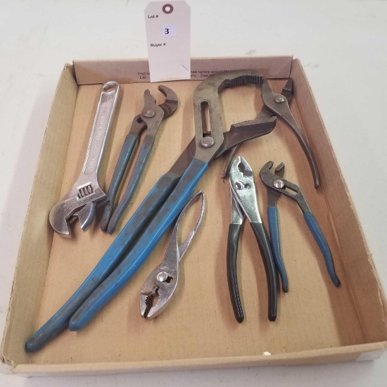 Assortment of Pliers & Craftsman Crescent Wrench