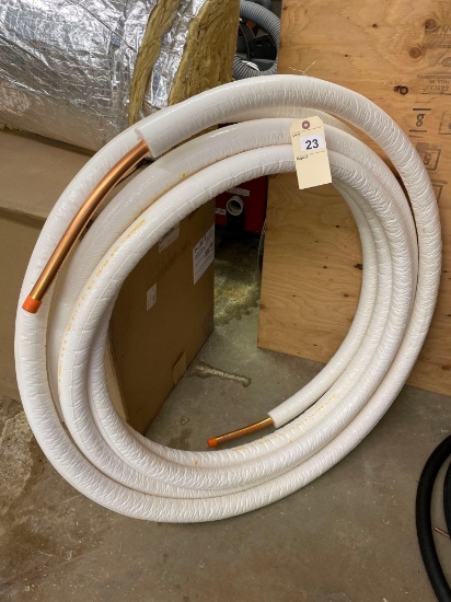 Roll of insulated copper tubing