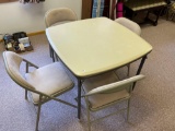 Cosco Card Table & 4- Samsonite Padded Chairs