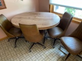 Oval Kitchen Table-54''x42'' with Leaf & 4- Castor Chairs
