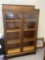 Oak 2 door book case with adjustable shelving, 39.5
