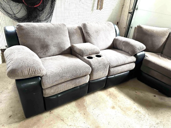 Double recliners with side accessory. ...