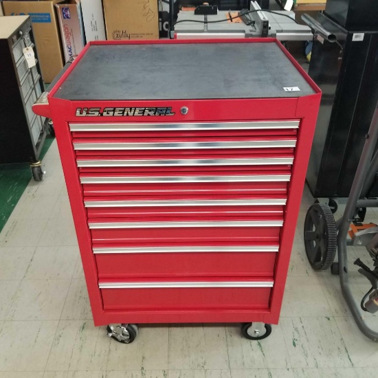 US General 8 drawer steel tool roller cabinet with key- 26''W x 40''T