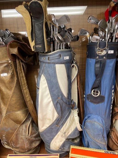 Assortment of Ben Hogan Golf Clubs in Bag