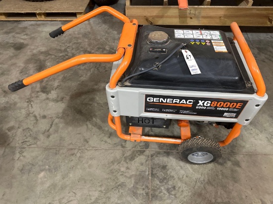 GENERAC "XG8000E" PORTABLE GAS GENERATOR w/ CART, NEWISH