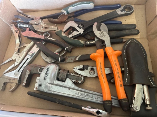 PIPE WRENCH, VISE GRIP, PLIER ASSORTMENT
