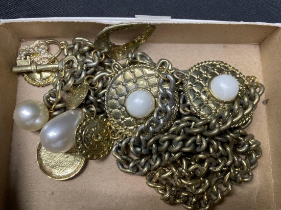 Bulova Watch in Case & a Jewelry Chain